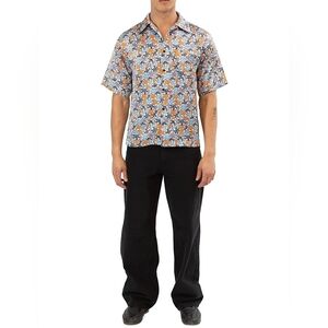 RtA Men's Poker Chip Print 100% Silk Shirt